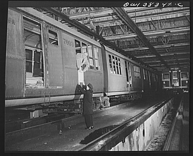 Photo:New York City NY Subway Train Inspection 1930s Maintenance Shop
