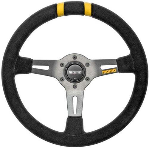 MOMO R1907/33S Mod Drift Steering Wheel Diameter: 330mm/12.99 Black Suede/Black