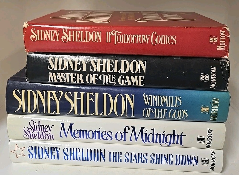 Vintage Lot of 5 Sydney Sheldon HC Books Memories Master Windmills 1980-90s