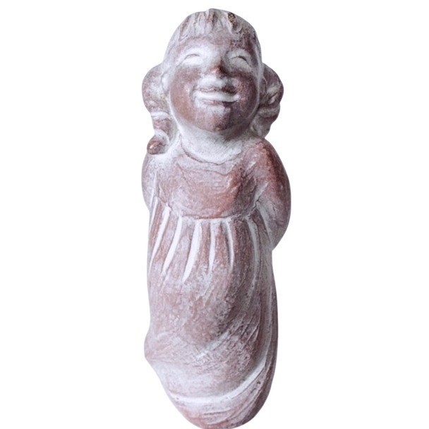 Isabel Bloom Angel Girl Pigtails Wings Stone Sculpture 1999 Retired Terracotta