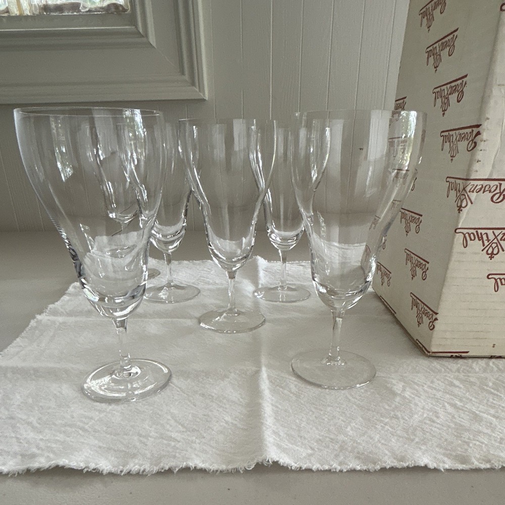 Rosenthal Clear Wine Glass Set of 6 10 oz Signed Printed Backstamp 8 in
