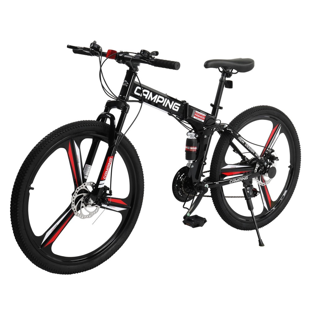 26 inch Folding Mountain Bike 21 Speed Road Bicycle Full Suspension MTB Bike