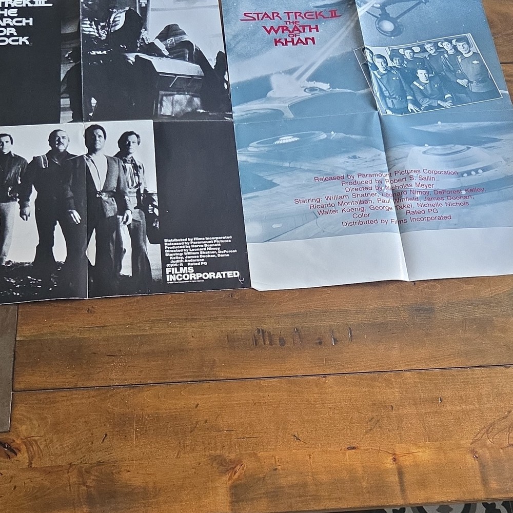 Vtg Star Trek II & III Rare 22x17 Promotional Posters - Original 1982/1984 Lot