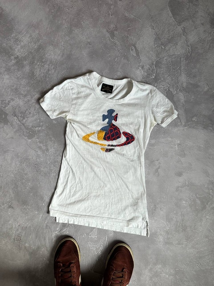 Vivienne Westwood Anglomania T-shirt Orb White 100% Cotton XXS