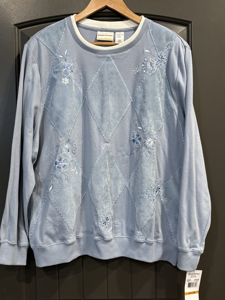 alfred dunner 3x Sweatshirt Grandmacore  Beaded