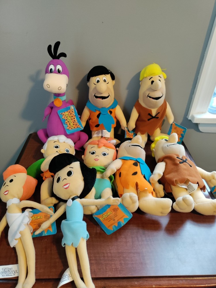 Hanna-Barbera The Flintstones Fred Flintstone & Gang Plush Vintage Toy Dolls NEW