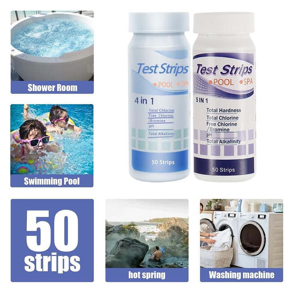50 X Chlorine Dip Test Strips Hot Tub Swimming Pool Hard Water PH Tester Pap🔥