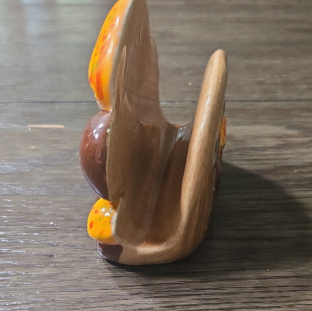Ceramic Mushroom Napkin Holder Decorative Brown Yellow Orange, Hand Wash Only