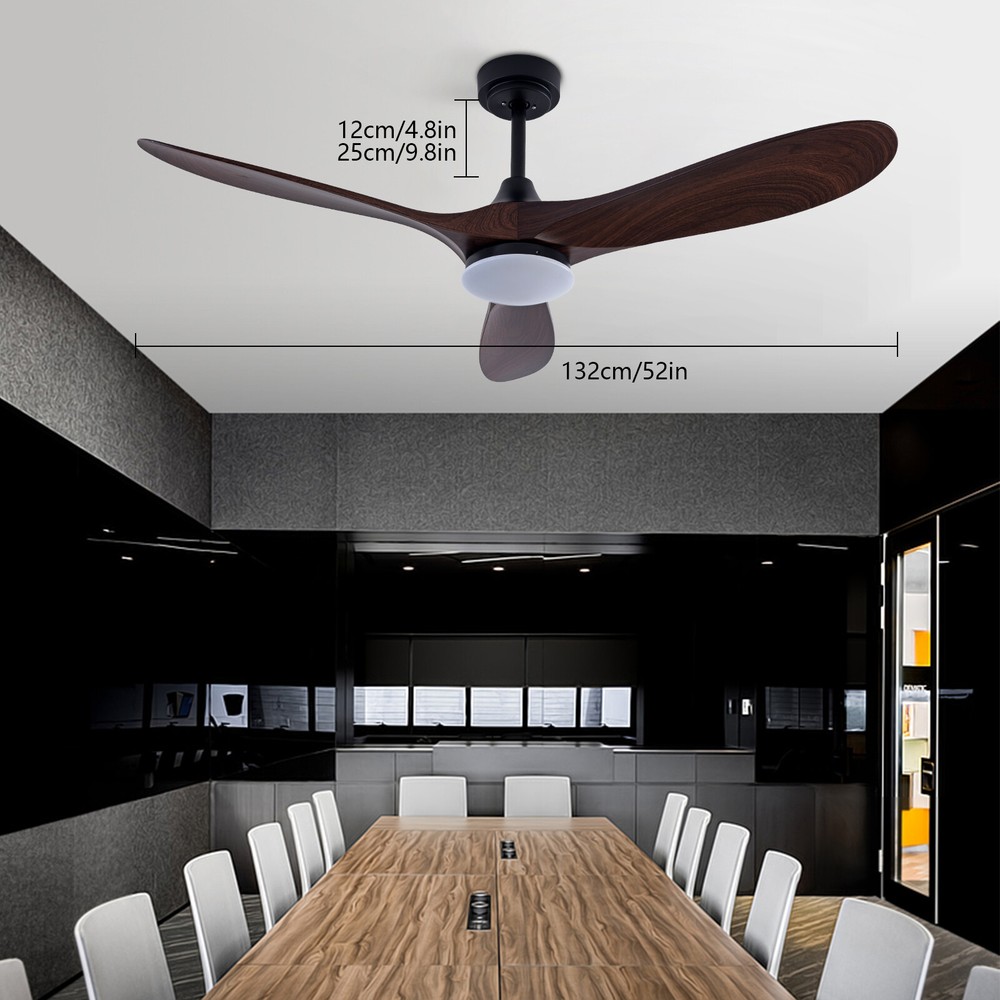 52-Inch Modern Pendant Ceiling Fan with Light Chandelier and Remote Control