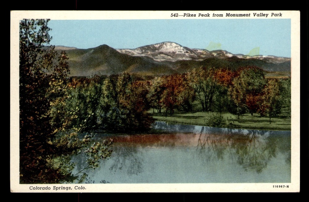 Pikes Peak Monument Valley Park Creek Colorado Springs CO  Postcard Unp