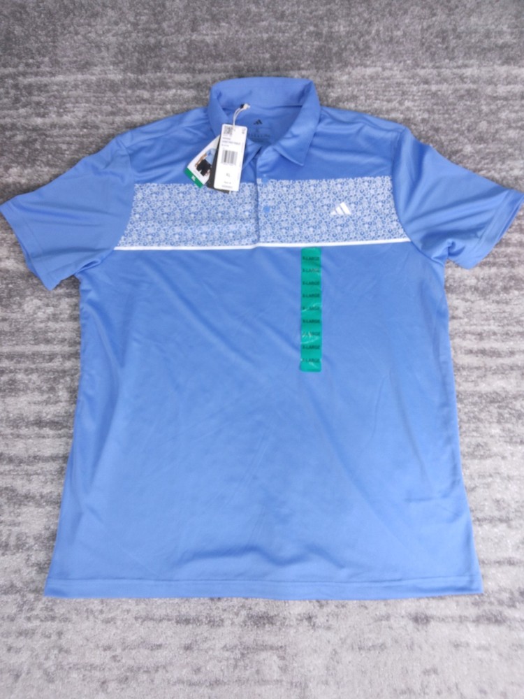 Adidas Shirt Men's XL Floral Chest Print Golf Polo