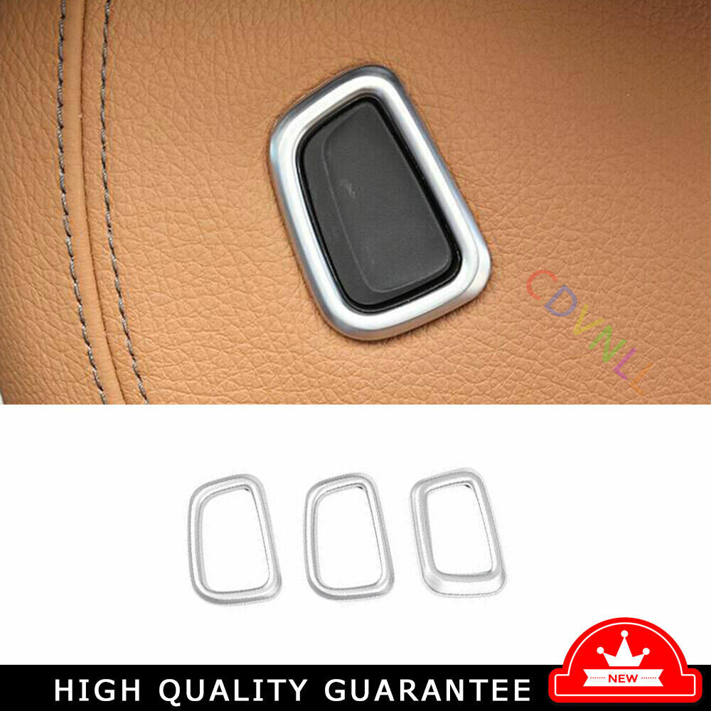 Seat Headrest Button Ring Cover Trim For BMW 5 Series G30 2018-2022 ABS Silver