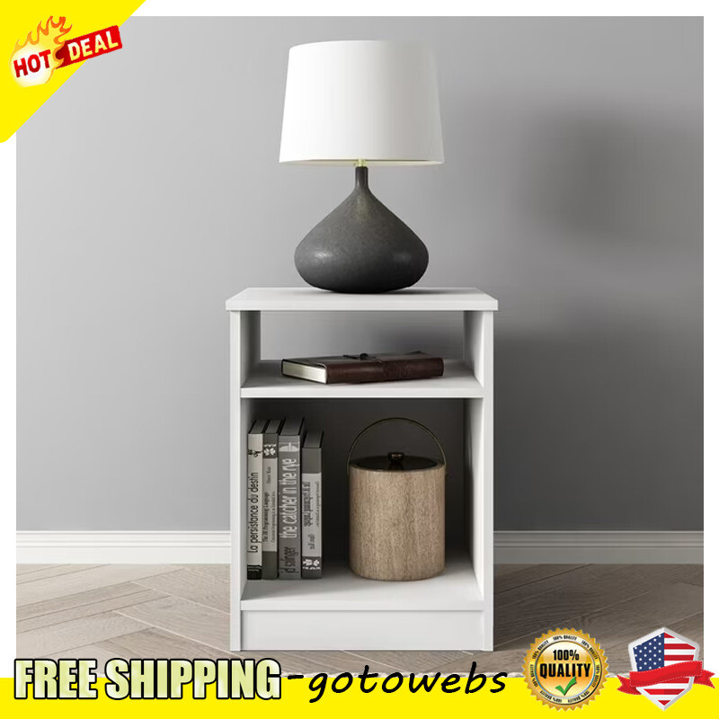 Nightstand Open Storage Shelf Book Magazine Display Organizer Stand Cabinet NEW