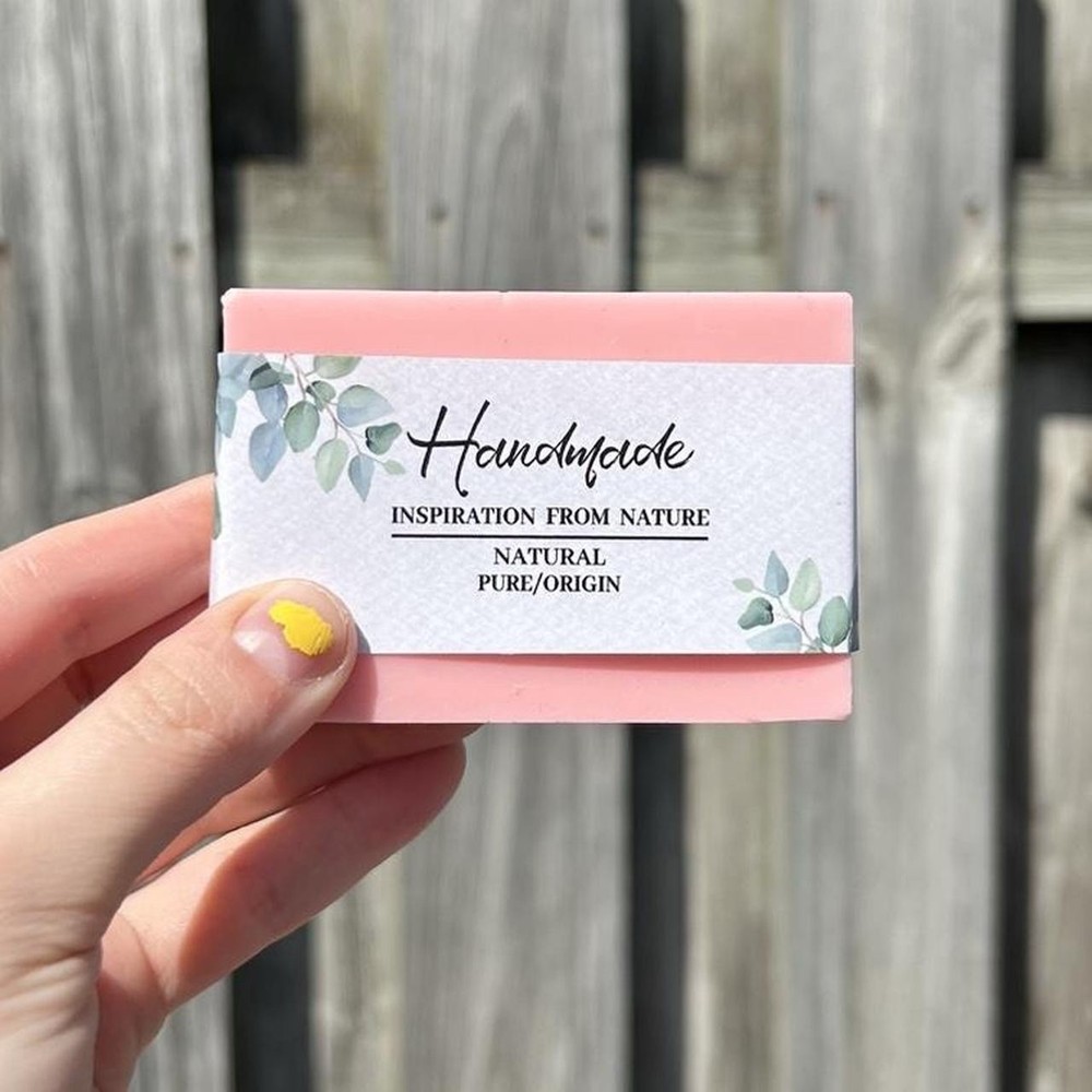 Homemade Watermelon Goat Milk Soap Bar Rectangle Shape