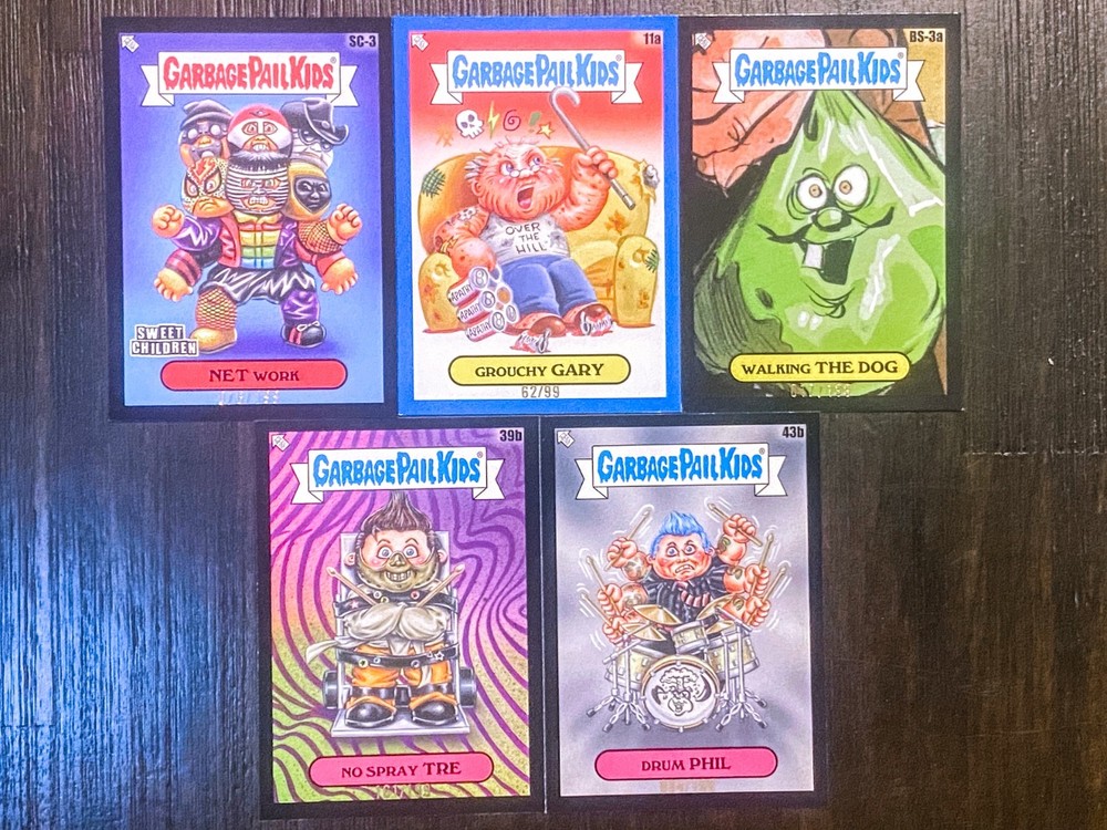 2025 GPK Green Day 4 Black /199 and 1 Blue /99 Chase Card Lot!