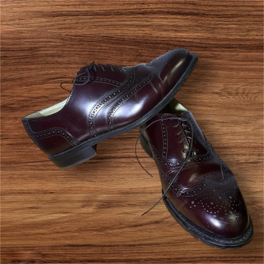 Bostonian Crown Windsor Shoe New 9 N Mens Rare Italian Brown Calf Wingtip Oxford
