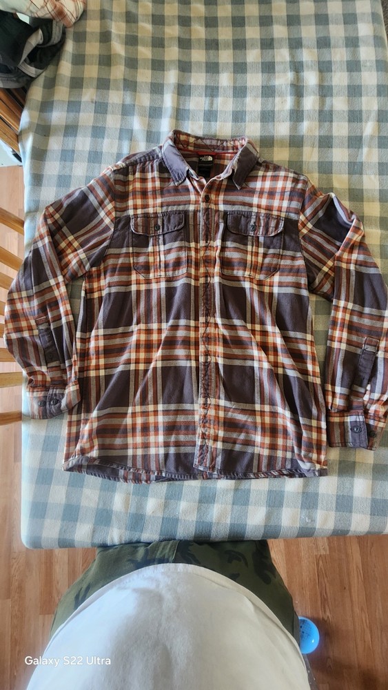Vtg Y2K The North Face Mens Shirt Large Long Sleeve Button Down Plaid Multicolor
