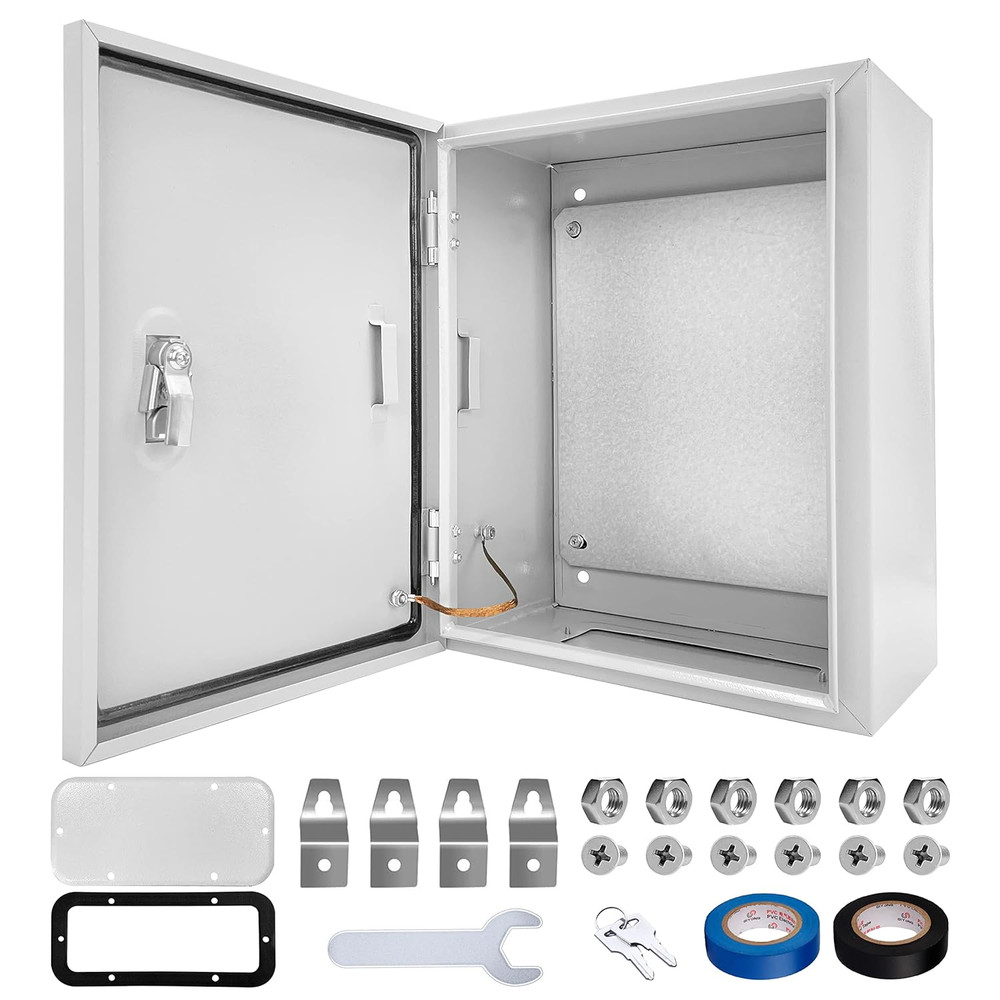 Outdoor  Box 12 X 10 X 6''D NEMA 4X Enclosure Steel Box, Waterproof & Dustproof