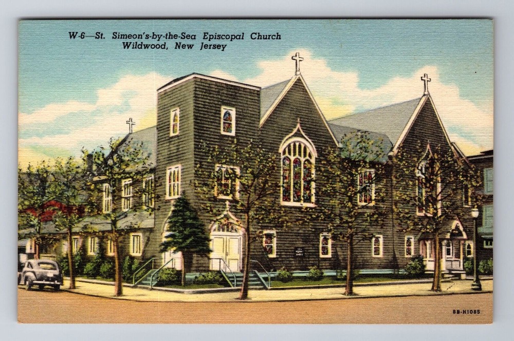 Wildwood-by-the-Sea NJ-New Jersey, St Simeon's Episcopal Church Vintage Postcard