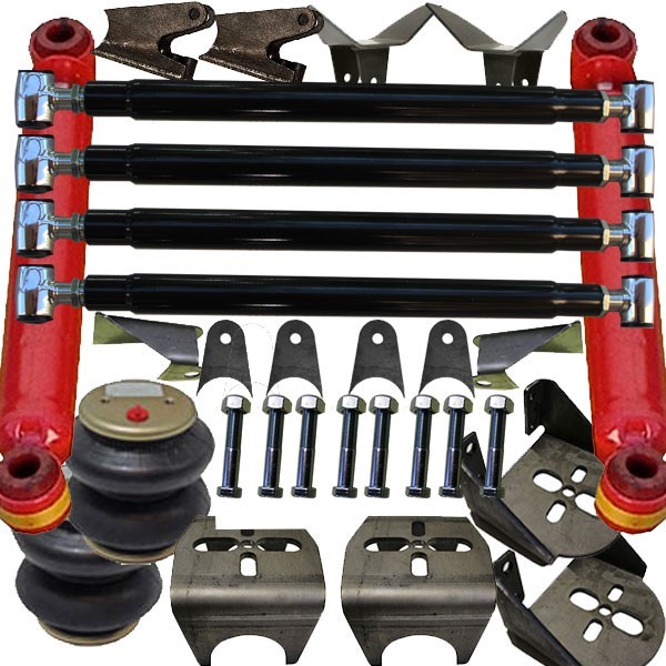 Weld On Triangulated 4 Link Suspension w/ Rear Bag Brackets Shocks Air Ride