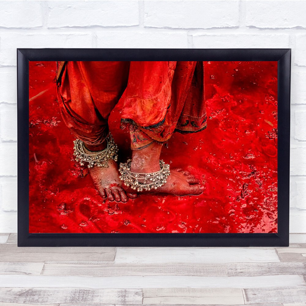 Festive Feet Holi Colors Street Culture Festival India Brij Holo Wall Art Print