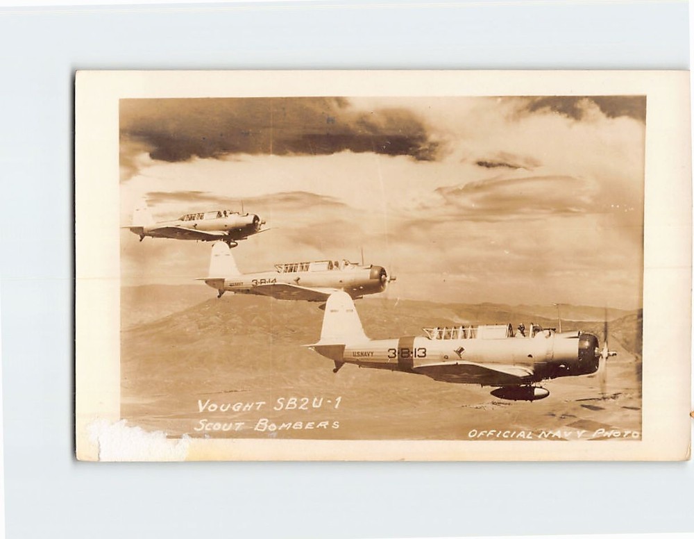 Postcard Vought SB2U-1 Scout Bombers