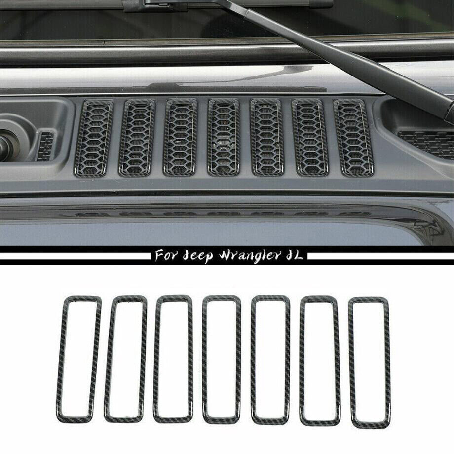 2018-2023 Jeep Wrangler JL Carbon Fiber Hood Vent Cover Trim