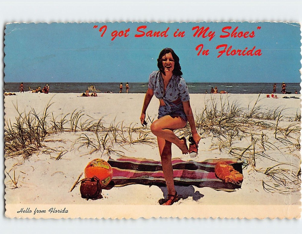 Postcard I Got Sand In My Shoes Beach Scene Florida USA