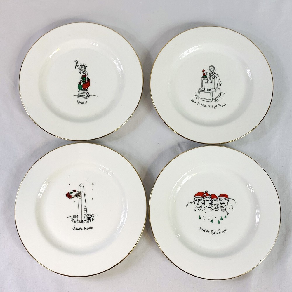 Vtg 1999 Dayton Hudson Merry Masterpieces  Salad Plates Christmas Set of 4