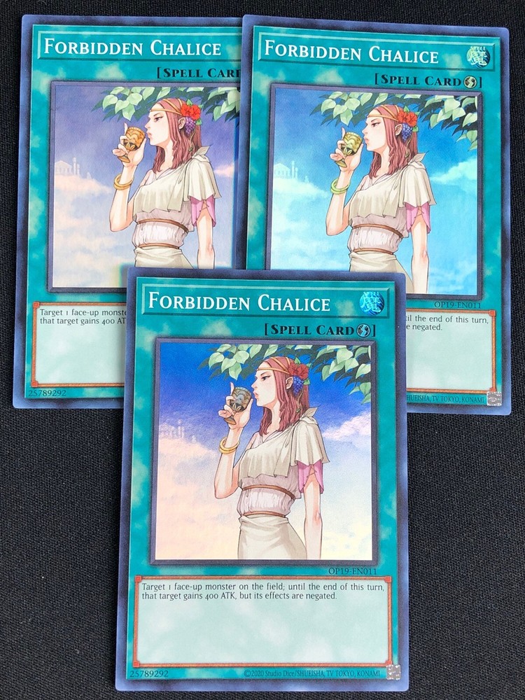 YUGIOH FORBIDDEN CHALICE OP19-EN011 SUPER X3 NM