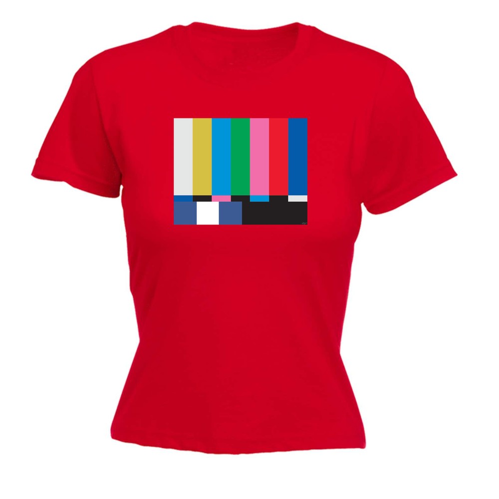 Tv Colour Test Screen - Womens T Shirt Funny T-Shirt Novelty gift tshirt