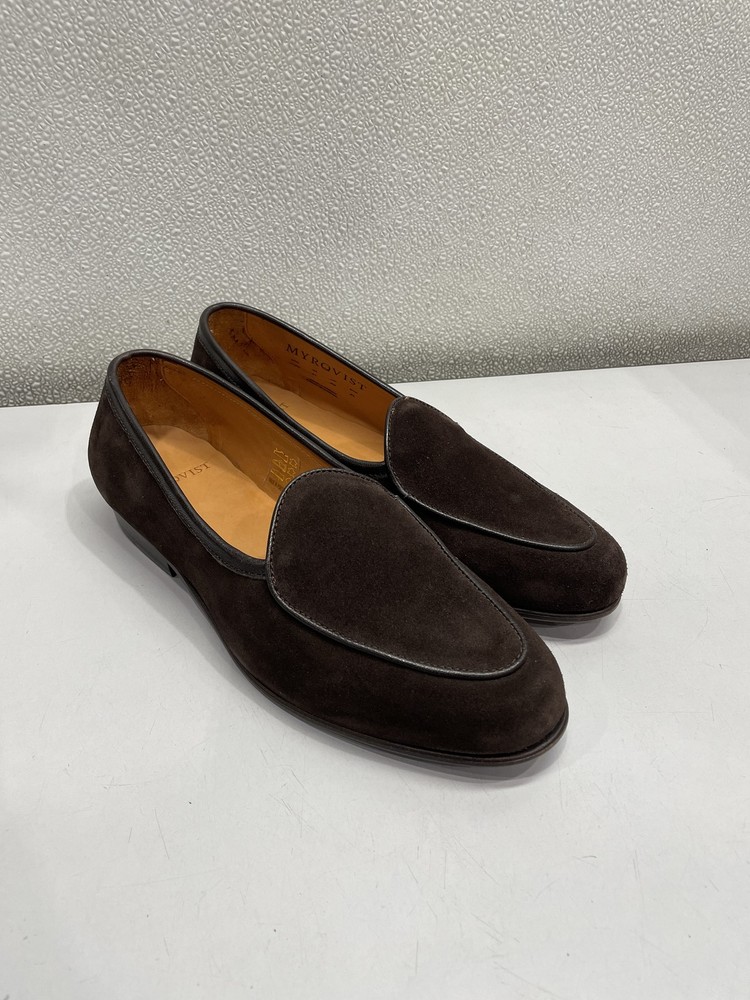 Myrqvist Angby Dark Brown Suede Loafer Men's US 5.5