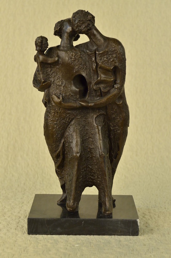 Salvador Dali Abstract Couple with Baby Modern Art Bronze Sculpture Statue Decor-image