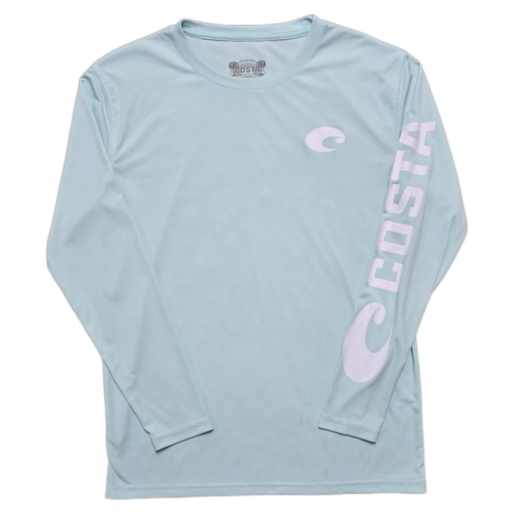 Costa Del Mar Men's Technical Crew Shirt Arctic Blue Fishing Mens M Long Sleeve