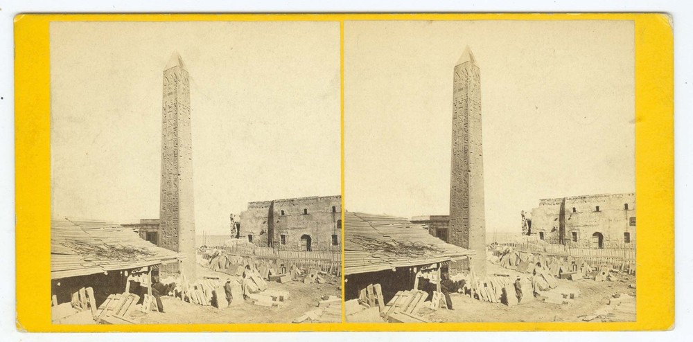 G5043~ EGYPT Alexandria Cleopatra’s Needle 1860s Stereoview Frank M. Good