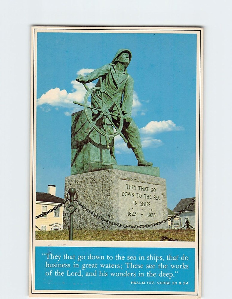 Postcard Fisherman's Memorial Gloucester Massachusetts