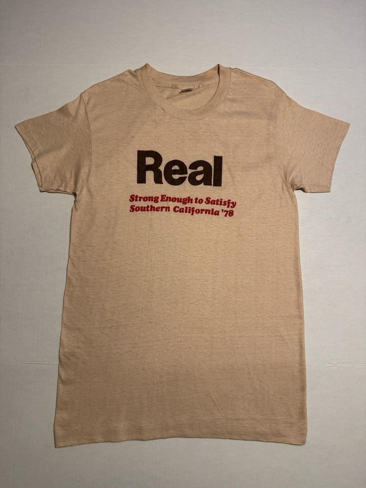 Vintage 70s Hanes Real SoCal ’78 Tee Single Stitch USA Made 100% Cotton M