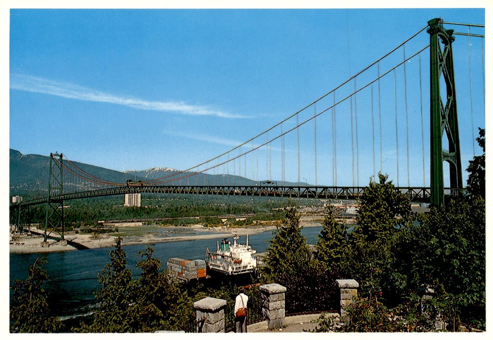 Lions Gate Bridge, Vancouver, 1950s Postcard