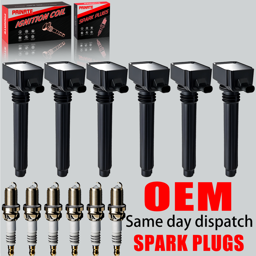 6X OEM Ignition coil & Iridium Spark Plug For Dodge Ram Jeep Chrysler 3.6L UF648