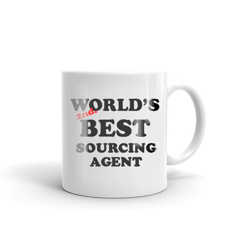 World's 2nd Best Sourcing Agent Coffee Tea Ceramic Mug Office Work Cup Gift