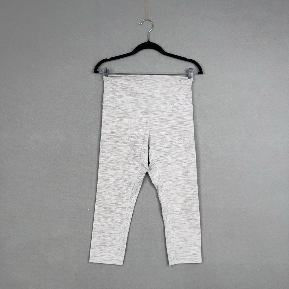 Lululemon Leggings Womens 8 Gray White Wunder Under High Rise Crop Pants Yoga