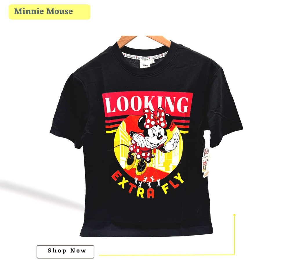 Disney Minnie Mouse Girls Graphic Tee Set 2 Pack Black Large & X-Large New