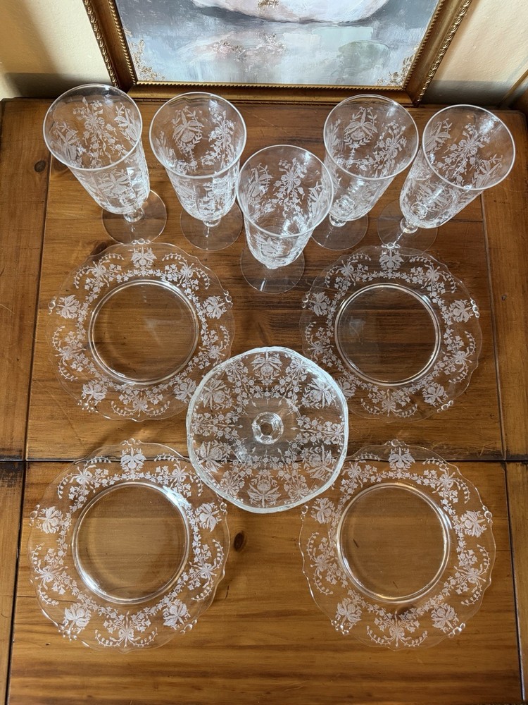 Vintage Orchid Etched Heisey Glassware