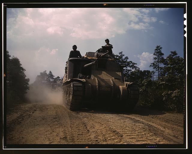 Photo:Fort Knox Kentucky 1942 M-3 Tanks in Action Military Training