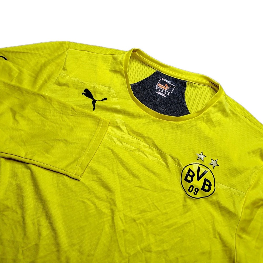 Puma Borussia Dortmund BVB Training Jersey Mens XL Yellow Long Sleeve 2013-14