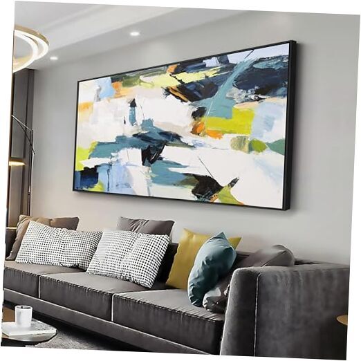 Abstract Wall Art Teal Graffiti Canvas Painting Wall Decor 40L