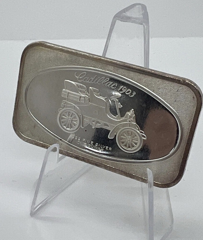 Vintage Madison Mint Cadillac 1903 Silver Art Bar 1 oz .999 Fine Silver, Classic