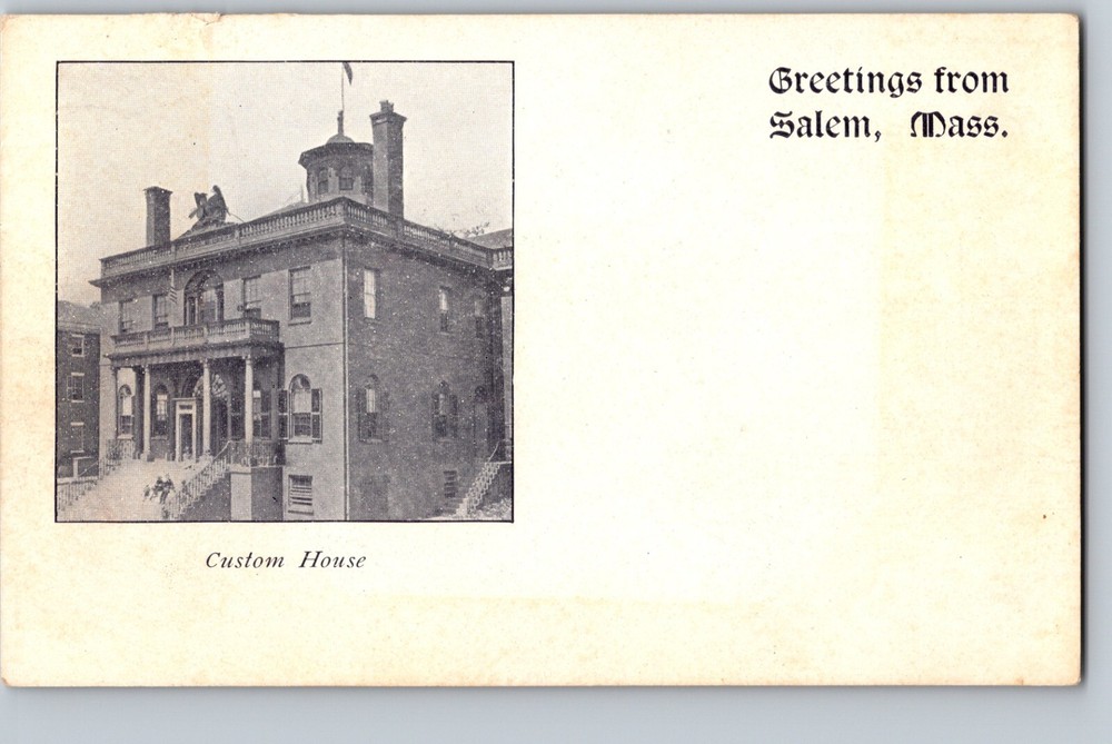 C1905 Custom House Greetings from Salem MA Postcard