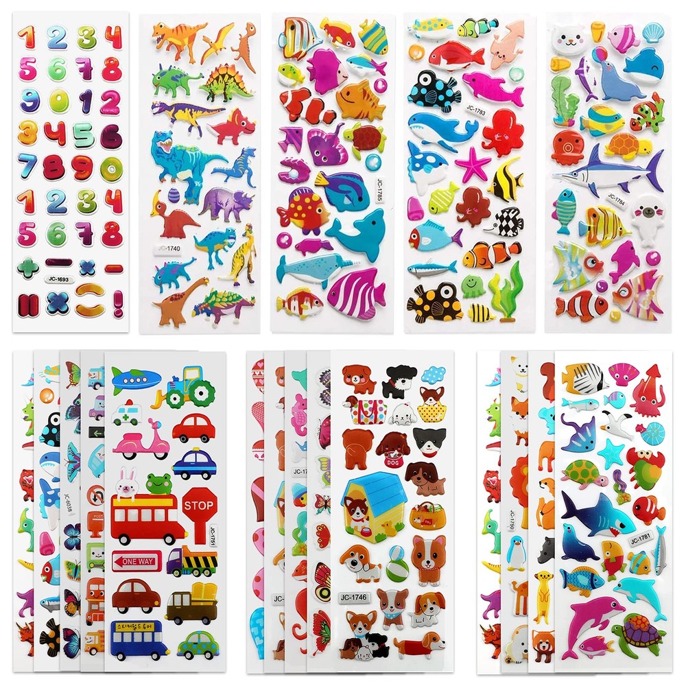 3D Stickers for Kids & Toddlers 500+ Puffy Stickers Variety Pack for Scrapbookin