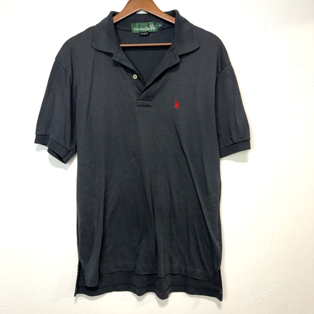 Knights Round Table Men's Black Cotton Blend Short Sleeve Classic Polo Shirt XL